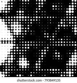 Grunge halftone black and white dots texture background. Spotted vector Abstract Texture
