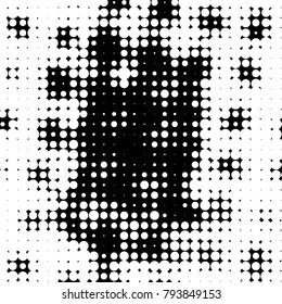 Grunge halftone black and white dots texture background. Spotted vector Abstract Texture
