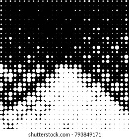 Grunge halftone black and white dots texture background. Spotted vector Abstract Texture
