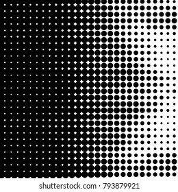 Grunge halftone black and white dots texture background. Spotted vector Abstract Texture
