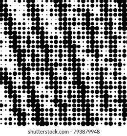 Grunge halftone black and white dots texture background. Spotted vector Abstract Texture
