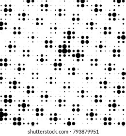 Grunge halftone black and white dots texture background. Spotted vector Abstract Texture
