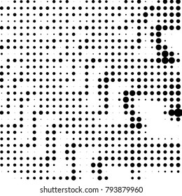 Grunge halftone black and white dots texture background. Spotted vector Abstract Texture
