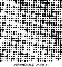 Grunge halftone black and white dots texture background. Spotted vector Abstract Texture
