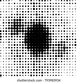 Grunge halftone black and white dots texture background. Spotted vector Abstract Texture
