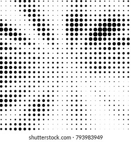 Grunge halftone black and white dots texture background. Spotted vector Abstract Texture
