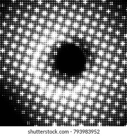 Grunge halftone black and white dots texture background. Spotted vector Abstract Texture

