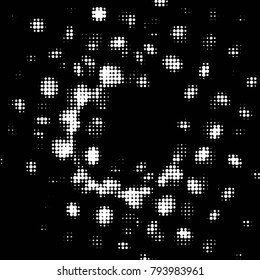 Grunge halftone black and white dots texture background. Spotted vector Abstract Texture
