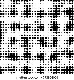 Grunge halftone black and white dots texture background. Spotted vector Abstract Texture
