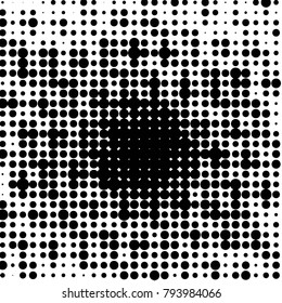 Grunge halftone black and white dots texture background. Spotted vector Abstract Texture
