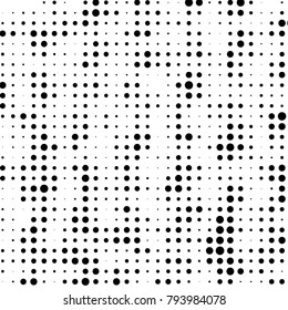 Grunge halftone black and white dots texture background. Spotted vector Abstract Texture
