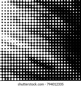 Grunge halftone black and white dots texture background. Spotted vector Abstract Texture
