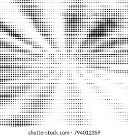 Grunge halftone black and white dots texture background. Spotted vector Abstract Texture
