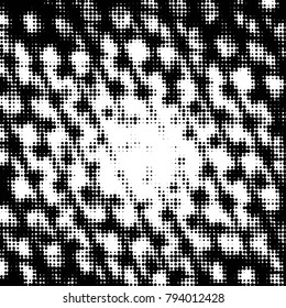 Grunge halftone black and white dots texture background. Spotted vector Abstract Texture
