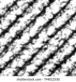 Grunge halftone black and white dots texture background. Spotted vector Abstract Texture
