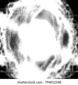 Grunge halftone black and white dots texture background. Spotted vector Abstract Texture
