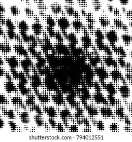 Grunge halftone black and white dots texture background. Spotted vector Abstract Texture
