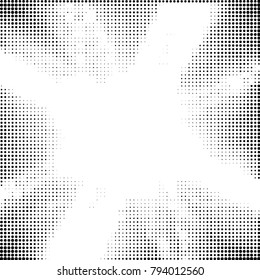Grunge halftone black and white dots texture background. Spotted vector Abstract Texture
