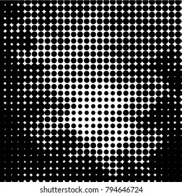 Grunge halftone black and white dots texture background. Spotted vector Abstract Texture

