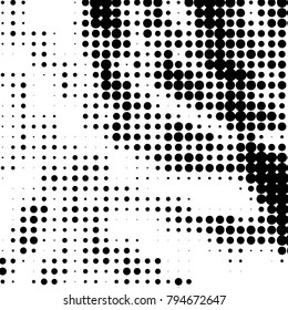 Grunge halftone black and white dots texture background. Spotted vector Abstract Texture
