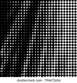 Grunge halftone black and white dots texture background. Spotted vector Abstract Texture
