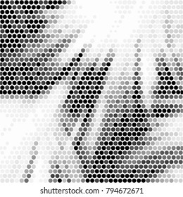 Grunge halftone black and white dots texture background. Spotted vector Abstract Texture
