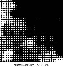 Grunge halftone black and white dots texture background. Spotted vector Abstract Texture
