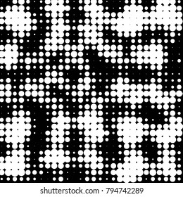 Grunge halftone black and white dots texture background. Spotted vector Abstract Texture
