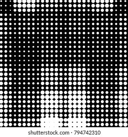 Grunge halftone black and white dots texture background. Spotted vector Abstract Texture
