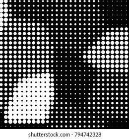 Grunge halftone black and white dots texture background. Spotted vector Abstract Texture
