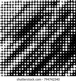 Grunge halftone black and white dots texture background. Spotted vector Abstract Texture
