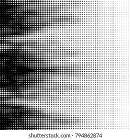 Grunge halftone black and white dots texture background. Spotted vector Abstract Texture
