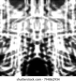 Grunge halftone black and white dots texture background. Spotted vector Abstract Texture

