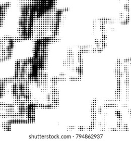 Grunge halftone black and white dots texture background. Spotted vector Abstract Texture
