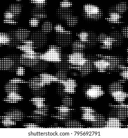Grunge halftone black and white dots texture background. Spotted vector Abstract Texture
