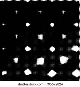 Grunge halftone black and white dots texture background. Spotted vector Abstract Texture
