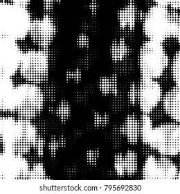 Grunge halftone black and white dots texture background. Spotted vector Abstract Texture

