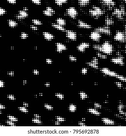 Grunge halftone black and white dots texture background. Spotted vector Abstract Texture
