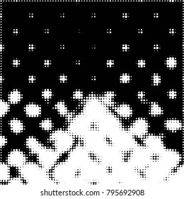 Grunge halftone black and white dots texture background. Spotted vector Abstract Texture
