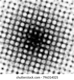 Grunge halftone black and white dots texture background. Spotted vector Abstract Texture
