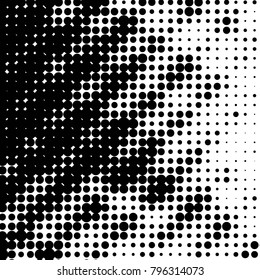 Grunge halftone black and white dots texture background. Spotted vector Abstract Texture
