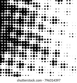 Grunge halftone black and white dots texture background. Spotted vector Abstract Texture
