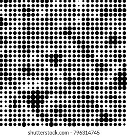 Grunge halftone black and white dots texture background. Spotted vector Abstract Texture
