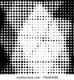 Grunge halftone black and white dots texture background. Spotted vector Abstract Texture
