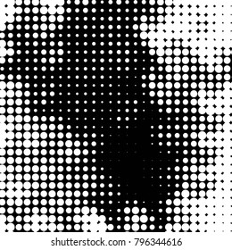 Grunge halftone black and white dots texture background. Spotted vector Abstract Texture
