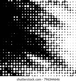 Grunge halftone black and white dots texture background. Spotted vector Abstract Texture
