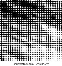 Grunge halftone black and white dots texture background. Spotted vector Abstract Texture
