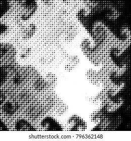 Grunge halftone black and white dots texture background. Spotted vector Abstract Texture
