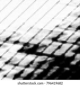 Grunge halftone black and white dots texture background. Spotted vector Abstract Texture
