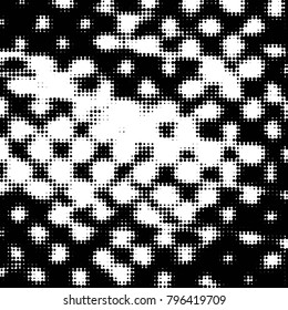Grunge halftone black and white dots texture background. Spotted vector Abstract Texture
